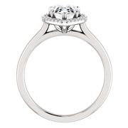 14kt White Halo-Style Engagement Ring Mounting