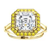 14kt Yellow Halo .22 ct Diamond Engagement Ring Mounting