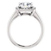14kt White Vintage-Inspired Halo-Style Engagement Ring Mounting